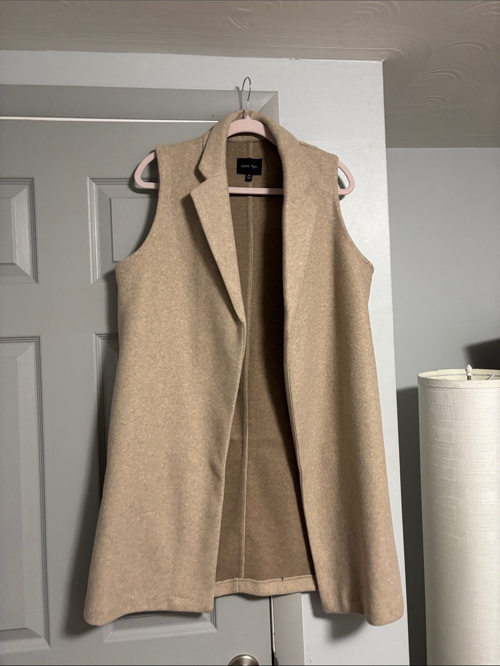 Love Tree Sleeveless Tan Vest Coat